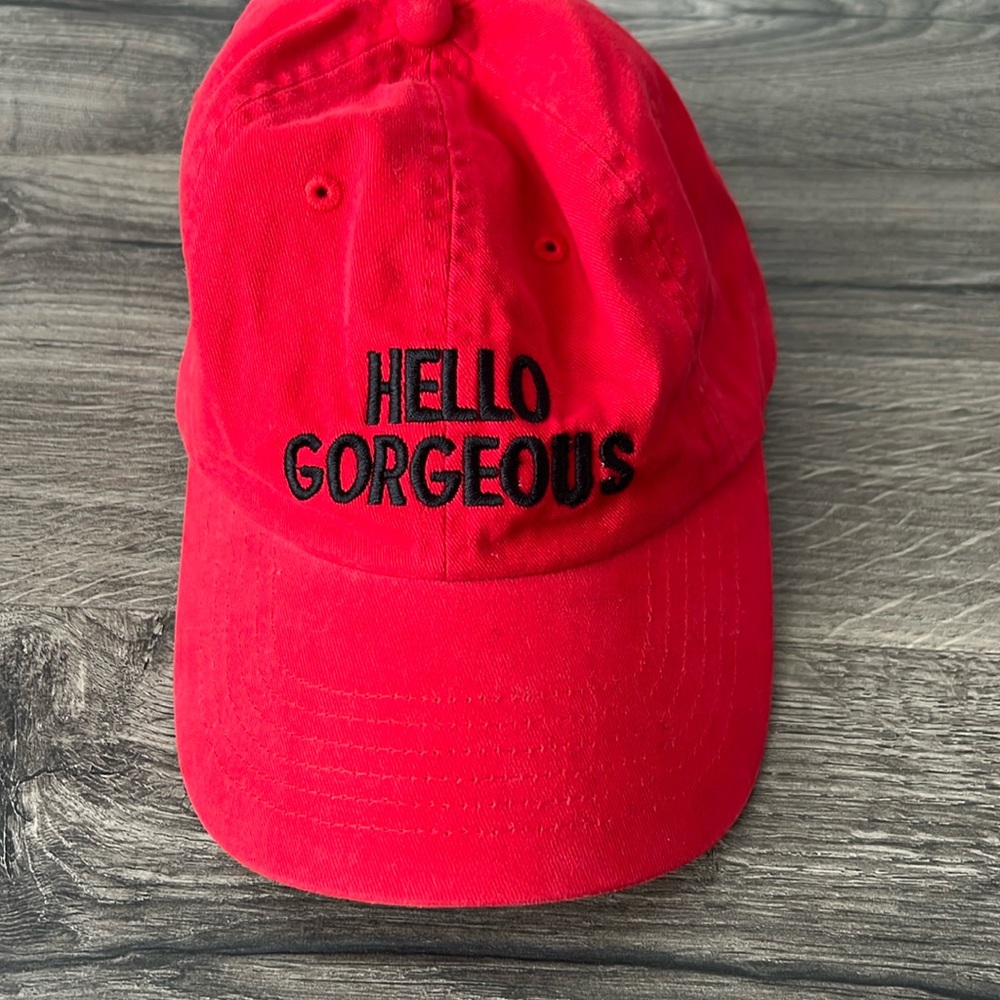 - HELLO GORGEOUS- ball cap 🧢 RED- purchased on BROADWAT at FUNNY GIRL- Wor…